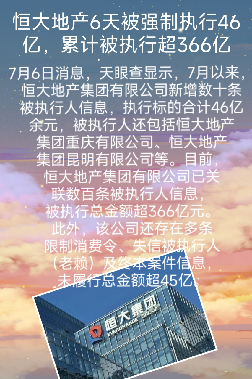 恒大地产遭遇巨额执行，揭秘背后的故事